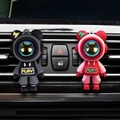 Red and black cartoon space bear car air vent clips with PLAY text on the chest - Black+Red (Set of 2)