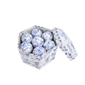 Blue and white floral porcelain style Christmas ornaments set in a matching gift box - Light Color Style
