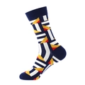 Bunte Crew-Socken mit geometrischem Muster aus Baumwollmischung in Rot Gelb und Blau - Einheitsgröße / 926 Rot Gelb Weiß Blau Geometrisch