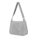 Gray mesh beach bag with adjustable shoulder strap and top zipper for children's toys - Grey / 21*25*8cm