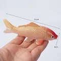 Handheld 11cm orange and red PVC koi fish model keychain with realistic scale texture - 11cm / Model Style / Red Head Gold Body