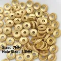 7mm gold wheel spacer beads with dotted texture for DIY jewelry making - 07 (7mm Matte Metal Bead)