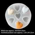 Ronde siliconen hartjesvorm met 6 holtes voor chocolade en hars, diameter van 8,8 cm - Stijl 1 (15-767) / Transparant