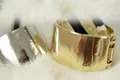 Anelli per capelli in metallo lucido oro e argento con elastici per code di cavallo - Stile Cerchio Completo a Cerniera / Cerchio Completo Oro