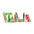 3D resin Italy souvenir fridge magnet featuring Leaning Tower of Pisa and Colosseum - Italy Landmarks Mix