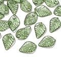 Mini green acrylic leaf beads for DIY handmade jewelry bracelets and necklaces - 10pcs/Pack / 9x13mm / Green