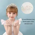 Tiara in strass argento per bambine 13,9cm pettine corona principessa di lusso - 2# Corona di Strass di Lusso