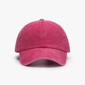 Vintage washed dark pink baseball cap with adjustable brim and classic curved visor - Watermelon red