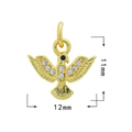 18K vergoldeter Vogelanhänger mit klaren Kristallen und 11 mm Höhenangabe im Bild - Gold - Vogel 1574