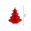 Red honeycomb paper Christmas tree decor with gold star, 34cm height tabletop ornament - Pine & Cypress Christmas Tree / 34cm / Red