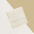 Elegant ivory faux suede jewelry pouch with snap closure for rings and necklaces - Envelope Style / 8*8cm / Off White