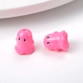 Pink cartoon ghost acrylic loose beads with smooth glossy finish for DIY jewelry crafts - 17*15mm / Rose Red