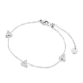 Elegante pulsera triangular de plata con microcristales y cadena de eslabones ajustable - Plata Con Diamantes