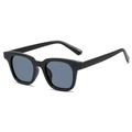 Gafas de sol cuadradas retro con montura negra y lentes azul grisáceo de moda - Montura Negra Lente Gris