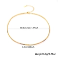 Detail view of gold tennis necklace with rainbow cubic zirconia and size specifications - Necklace - 12.6in+2in (32+5cm) / Gold - Multi Color Zirconia