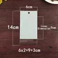 Self-sealing 6x14cm stainless steel jewelry packaging bag with 9cm internal height - 6x14cm Three-layer White Background Transparent Bag