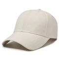 Minimalist beige baseball cap in classic six-panel design with plain cotton fabric - Light Beige