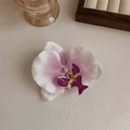 French style white and purple phalaenopsis orchid hair claw clip in a minimalist setting - Light Purple Duckbill Clip