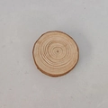 Top view of a round hand-carved wooden slice with natural tree ring textures - Wood Slice (Natural Color)