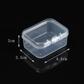 Mini transparent plastic jewelry storage box, size 4.5x3.5x2cm with hinged lid - 4.5 Rectangular Box (4.5*3.6*2cm)