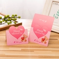 Pink heart-shaped cutout Valentine's Day greeting cards with cute bear illustration - Valentine's Day (Pink)