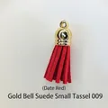 Pendentif gland en daim bordeaux fait main avec capuchon en métal doré pour DIY - Pompon Style 9 Bordeaux
