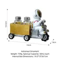 Astronaut tricycle figurine seasoning jar set with resin base and two glass spice bottles - Space Astronaut Spice Jar Holder