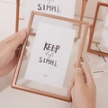 Modern rose gold metal 4x6 photo frame with double-sided glass and rotating stand - 10 Inch (25.5*30.3cm) / Rose Gold
