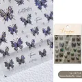 3D laser embossed butterfly nail decals with iridescent aurora effect and star motifs - Dreamy Butterfly to 2473 (Holographic Laser)