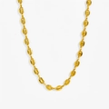 Hip hop style gold-plated pig nose coffee bean link chain necklace on white background - Gold Necklace