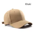 Classic khaki thick cotton baseball cap featuring a six-panel structured curved brim - Adjustable / Khaki
