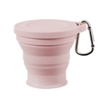 Tazza da viaggio pieghevole in silicone rosa con coperchio e moschettone in metallo - 180ML / Rosa