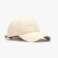 Minimalist beige cotton twill baseball cap with adjustable metal buckle strap back - Adjustable / Beige