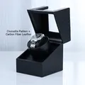 Single automatic watch winder in black crocodile pattern leather and carbon fiber - 1+0 Crocodile Pattern Carbon Inner (Mini)