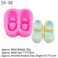 Rosa Silikonform für Babyschuhe mit hellblauem Muster für Seife und Gips - Mary Jane Babyschuhe (3# Pink 19-30)