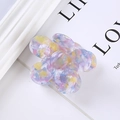 Pinza per capelli a fiore in acetato marmorizzato arcobaleno con toni pastello - Forma di Fiore / Viola Floreale