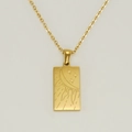 Collana con ciondolo quadrato tarocchi sole e luna in acciaio inossidabile placcato oro 18K - Sole e Luna (ZG387)
