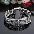 Bracciale da uomo vintage in acciaio con piastra a croce incisa, lunghezza 210mm - Stile Croce Intagliata Vintage (KB15267-D)