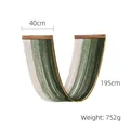 Böhmischer Wandteppich, grün-weiß gestrickt mit Holzstange, Länge 195 cm - U-förmiger Waldgrün-Verlauf (Stil 1)