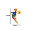 Clou d'oreille en or avec fleurs papillons en zircone colorée de taille 14x6mm - Style Incurvé Élégant (0162-9#) / Jaune d'Or
