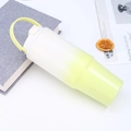 Top view of 30oz gradient white to yellow insulated tumbler with portable strap and straw - White and Yellow Gradient