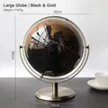Modern black and gold ceramic globe ornament with metallic stand for luxury home decor - Alloy Globe - Large Black Gold
