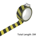 DIY cartoon road track tape with yellow and black stripes, 15mm width by 5M length - Black and Yellow Warning Tape