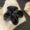 Elegante zwarte satijnen oversized scrunchie voor dames met glanzende afwerking op stof - 2# Premium Zwart