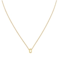 Minimalist 18K gold letter O necklace with a delicate chain and polished oval pendant - Gold O