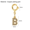 Ciondolo lettera B placcato oro con zirconi per bracciale in acciaio inossidabile - Ciondolo Lettera-B