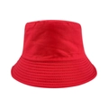 Cappello a secchiello in cotone rosso classico con protezione solare e tesa cucita - M (56-58cm) / Esterno Rosso Interno Nero