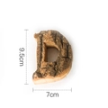 Vintage style decorative wooden letter D with natural bark edges for DIY decor - Letter D