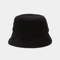 Bob classique en velours côtelé noir avec texture à côtes verticales pour le style d'automne - M (56-58cm) / Noir
