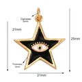 Star-shaped gold plated evil eye charm with black enamel inlay for DIY jewelry design - Black Star Eye Style (M184345K2)